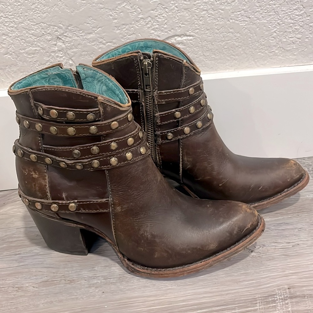 Corral Studded Ankle Cowgirl Boots - Picture 2 of 12